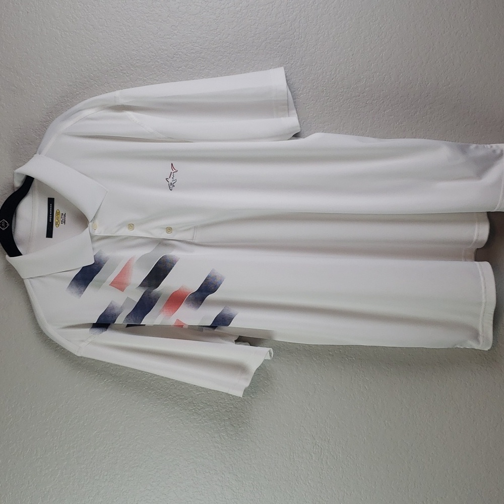 Greg Norman | Men's Active Golf Play Dry Geometric Print Polo Sz XXL